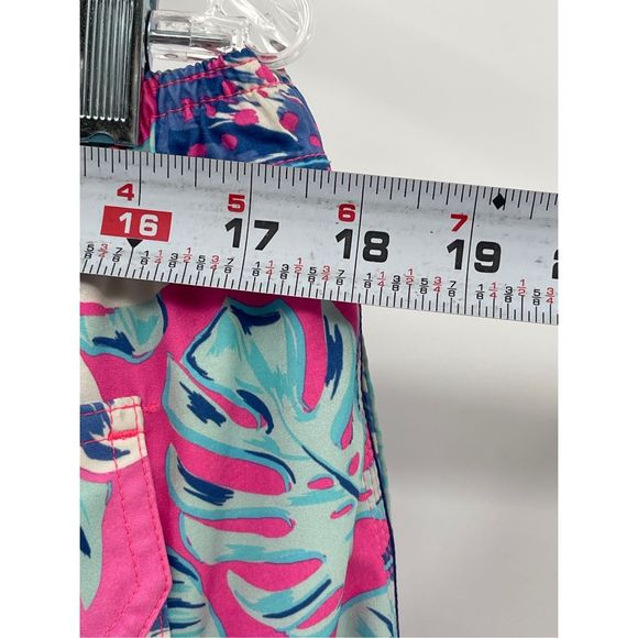 Vineyard Vines Swim Trunks Shorts Men Size Large Pink Blue Floral Drawstring - Picture 10 of 14